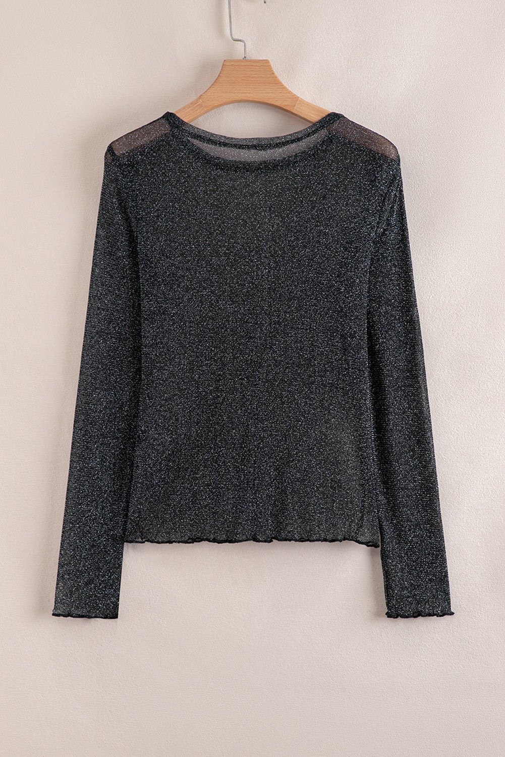 Metallic Glitter Mesh Long Sleeve Top - Rooted & Reckless Co.