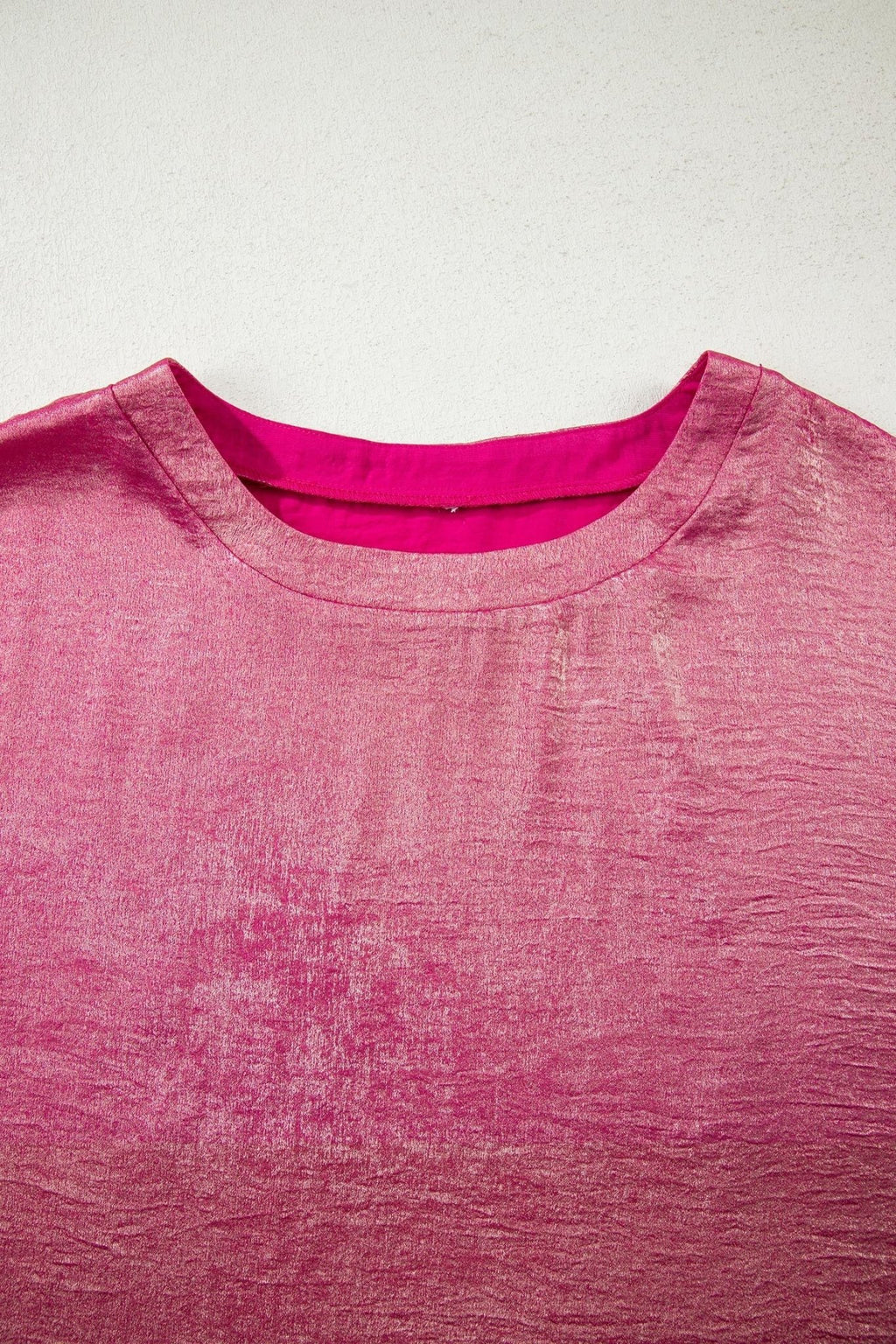 Metallic Round Neck Cap Sleeve Tee - Rooted & Reckless Co.