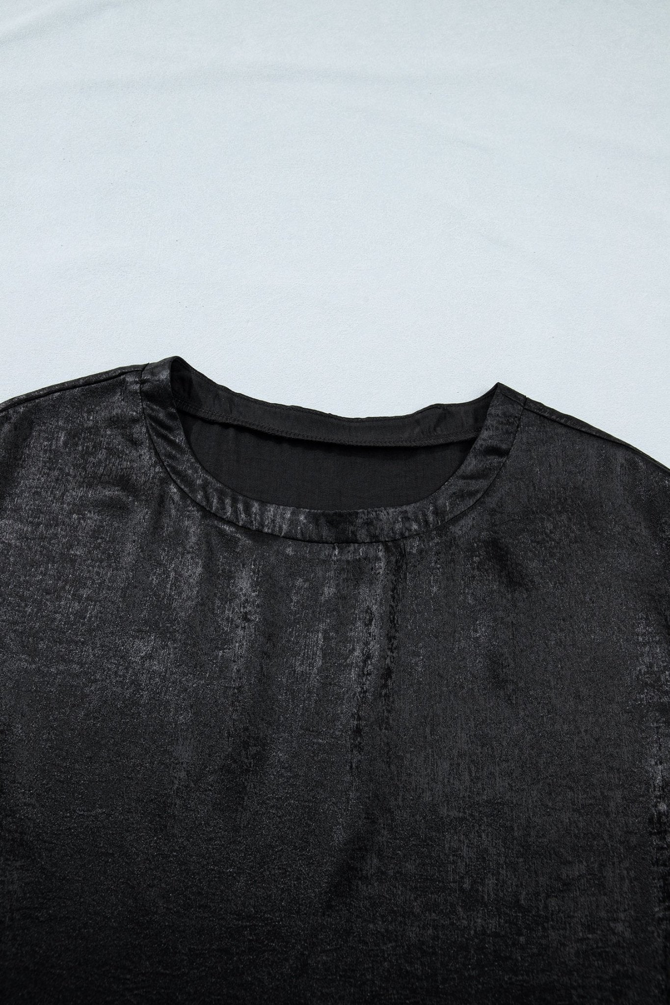 Metallic Round Neck Cap Sleeve Tee - Rooted & Reckless Co.