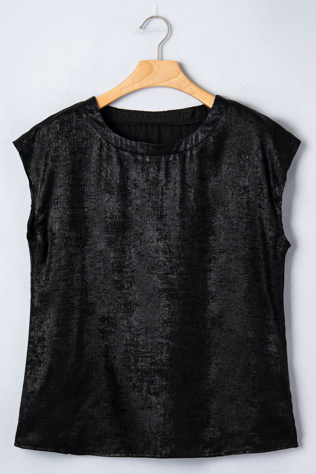 Metallic Round Neck Cap Sleeve Tee - Rooted & Reckless Co.