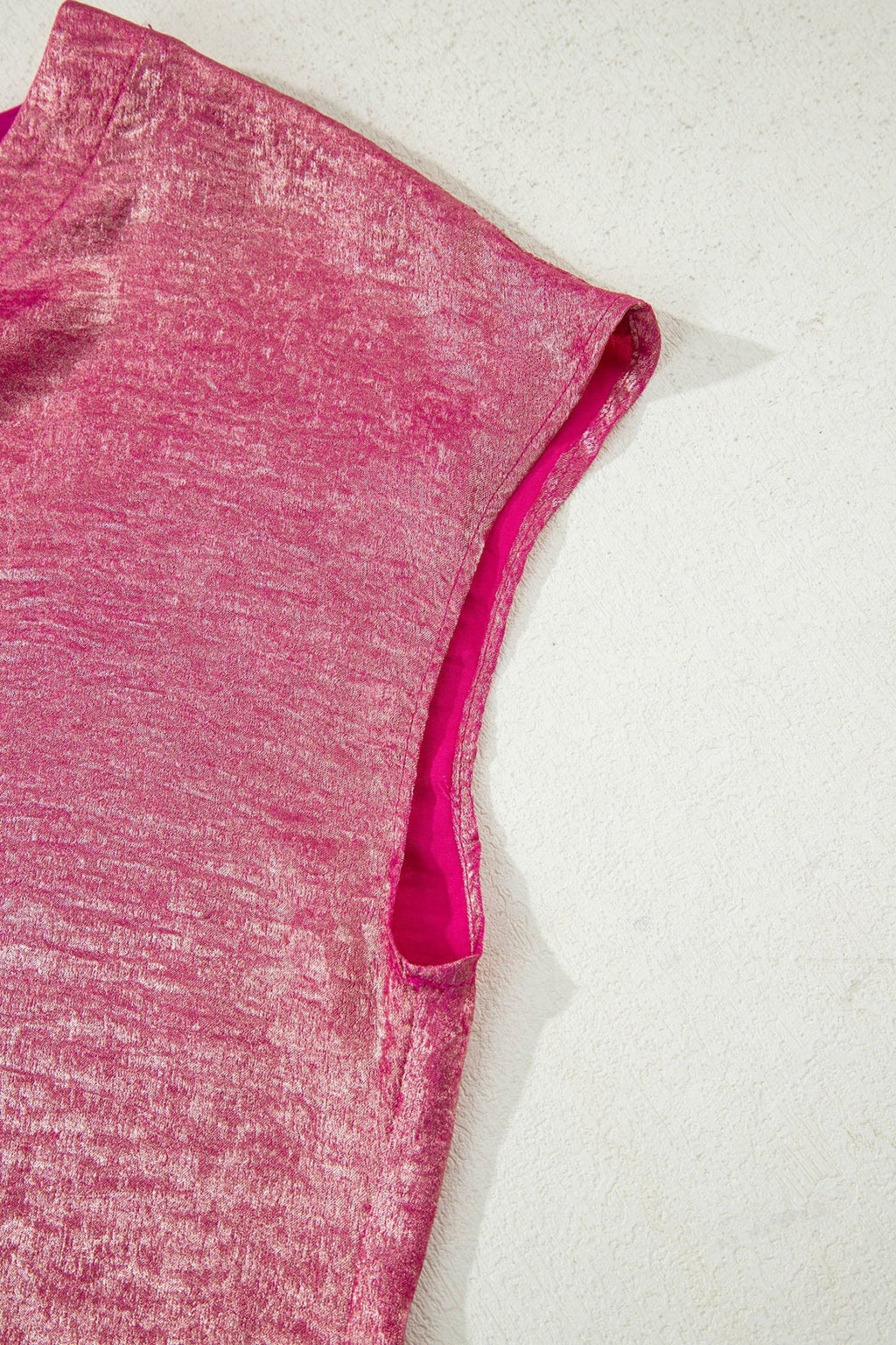 Metallic Round Neck Cap Sleeve Tee - Rooted & Reckless Co.