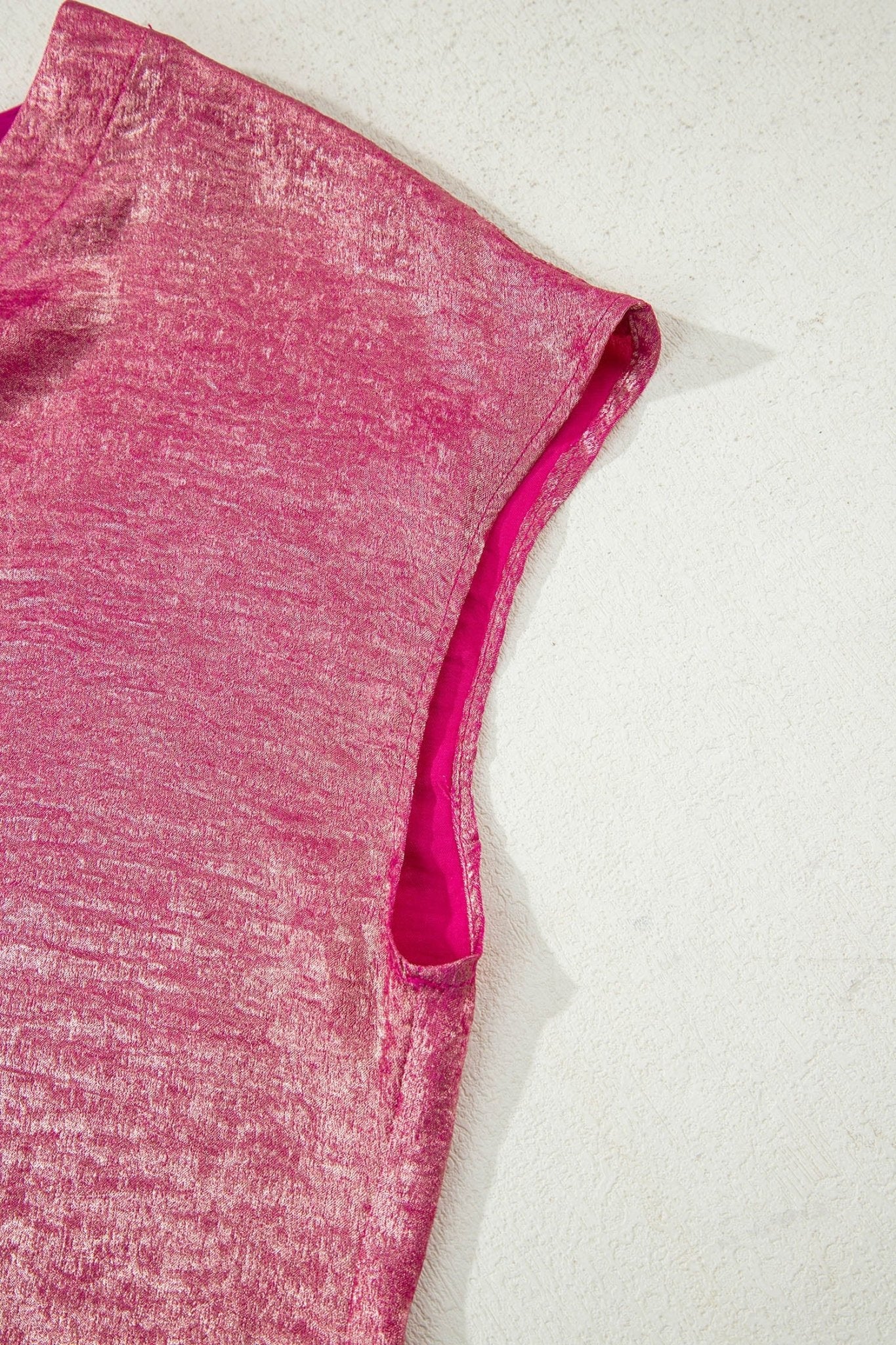 Metallic Round Neck Cap Sleeve Tee - Rooted & Reckless Co.