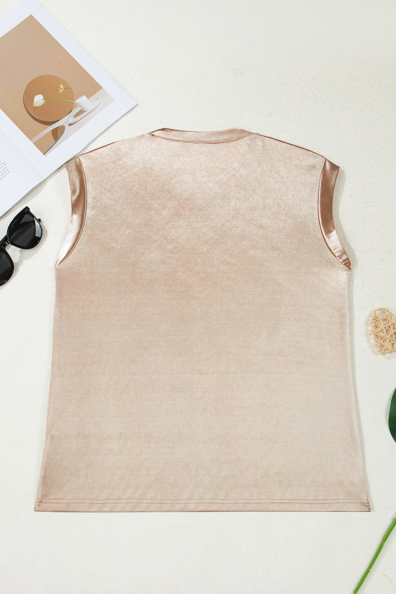 Metallic Round Neck Tank Top - Rooted & Reckless Co.