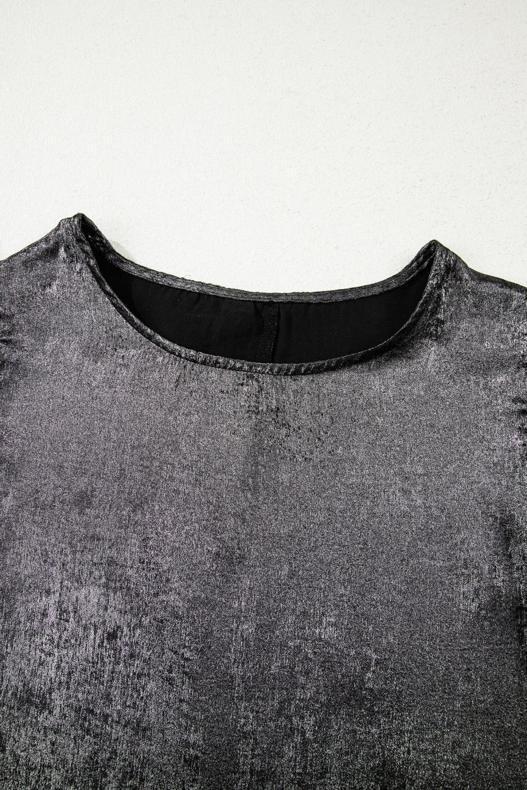 Metallic Ruffle Trim Sleeveless Round Neck Top - Rooted & Reckless Co.