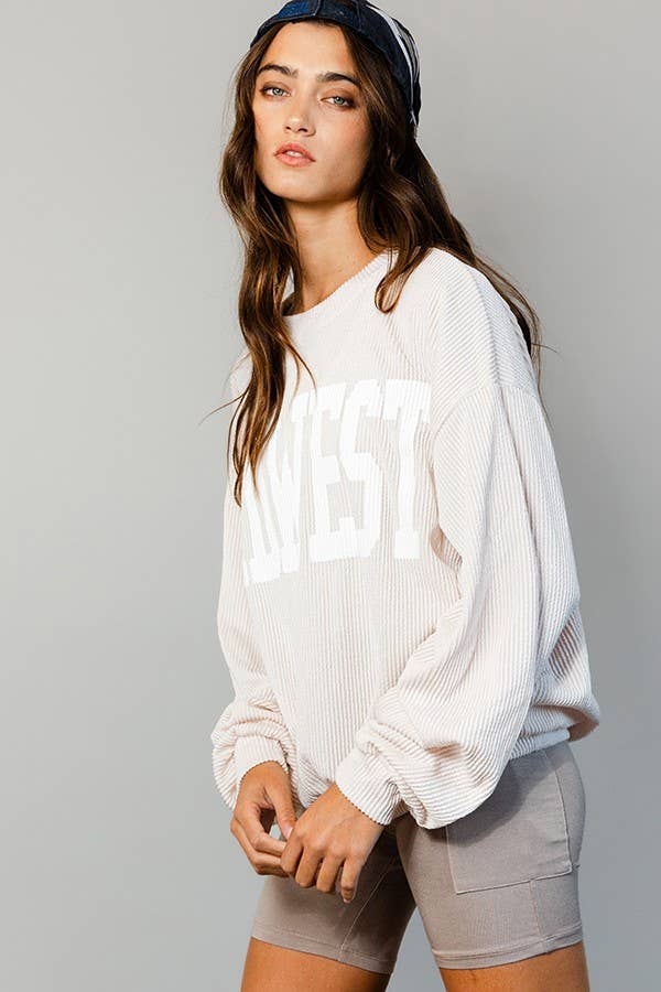 MIDWEST Comfy Oversize Graphic Sweatshirt, Gameday - Rooted & Reckless Co.