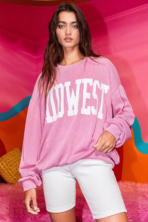 MIDWEST Comfy Oversize Graphic Sweatshirt, Gameday - Rooted & Reckless Co.