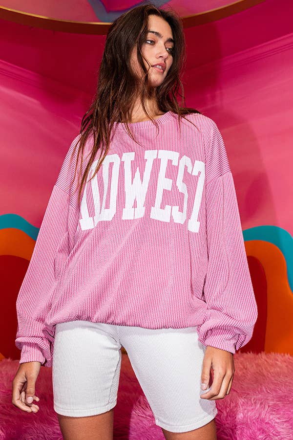 MIDWEST Comfy Oversize Graphic Sweatshirt, Gameday - Rooted & Reckless Co.