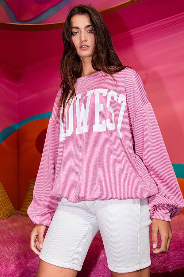MIDWEST Comfy Oversize Graphic Sweatshirt, Gameday - Rooted & Reckless Co.