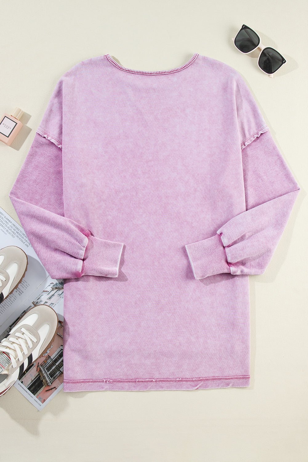 Mineral Wash Drop Shoulder Pullover Sweatshirt - Rooted & Reckless Co.
