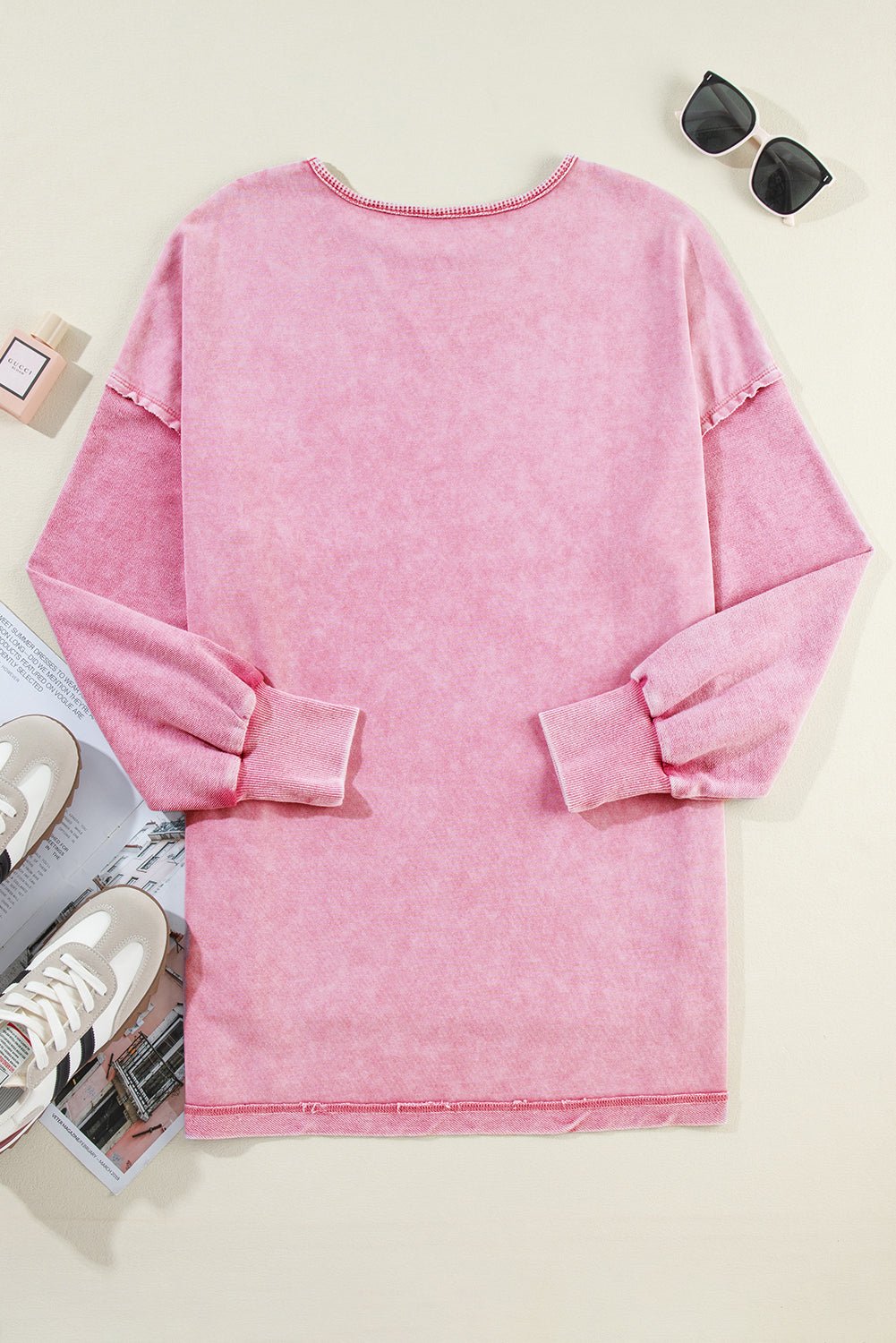 Mineral Wash Drop Shoulder Pullover Sweatshirt - Rooted & Reckless Co.