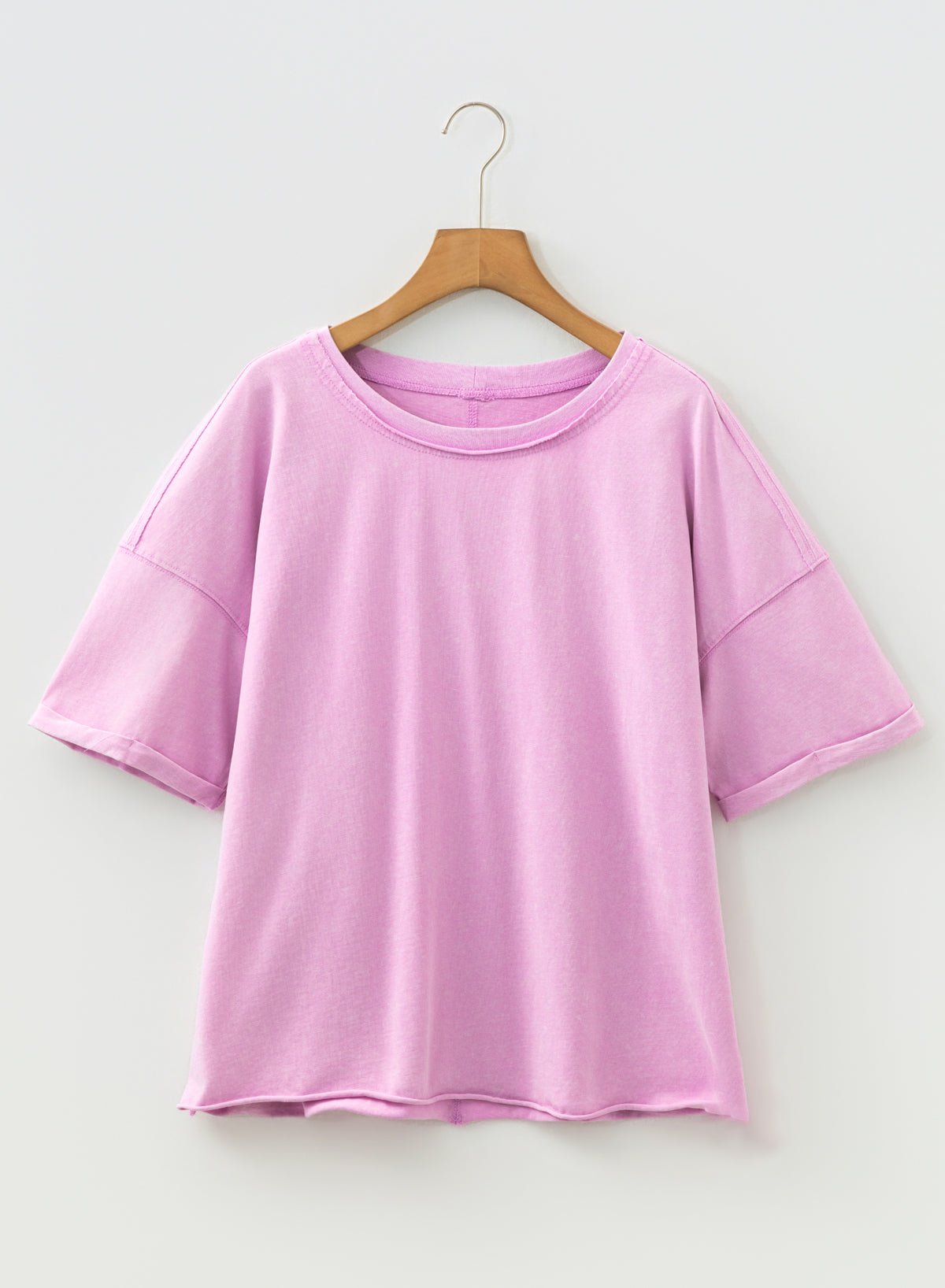 Mineral Wash Drop Shoulder Raw Edge Tee - Rooted & Reckless Co.