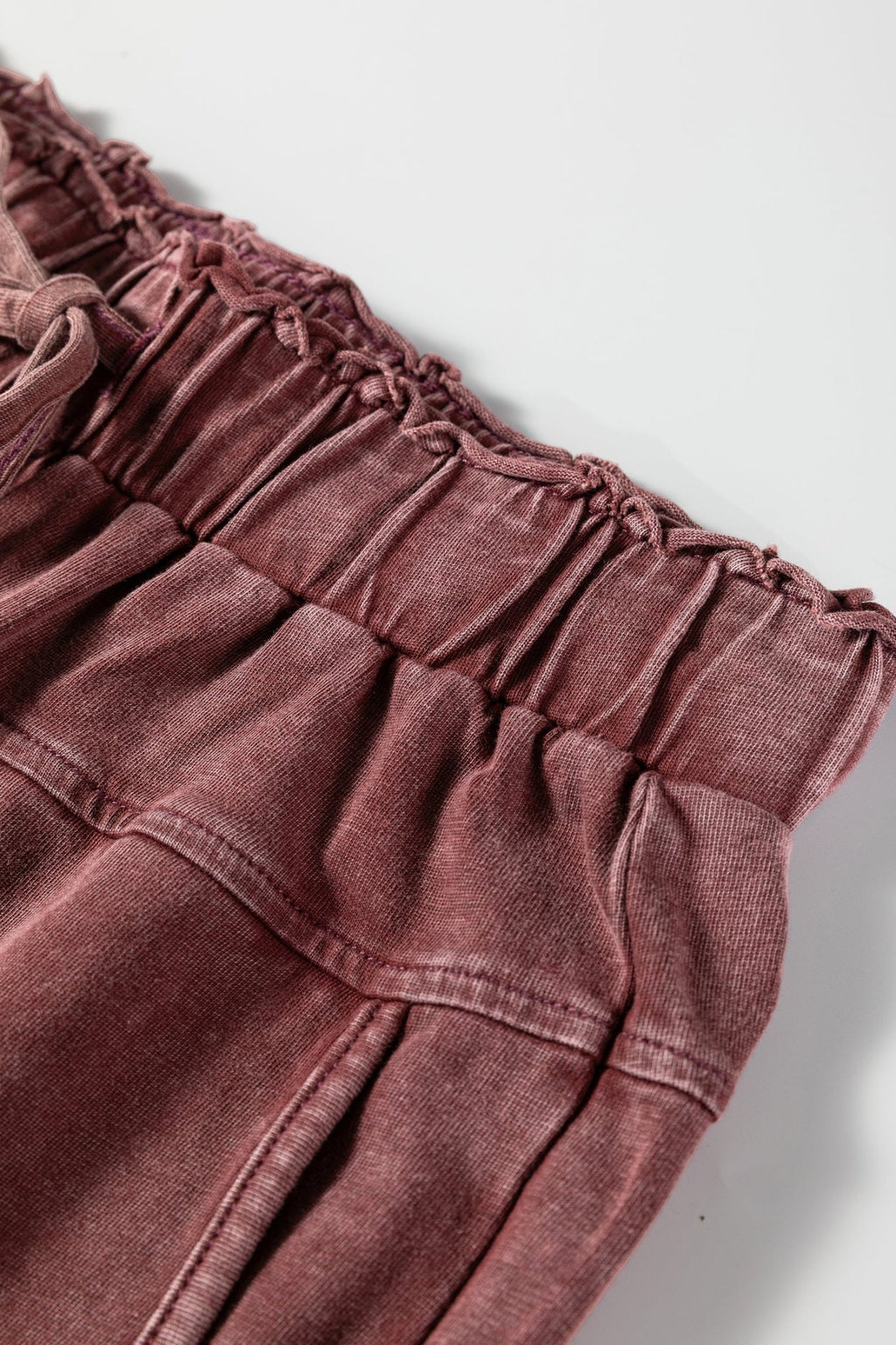 Mineral Wash High Waist Raw Hem Pants - Rooted & Reckless Co.