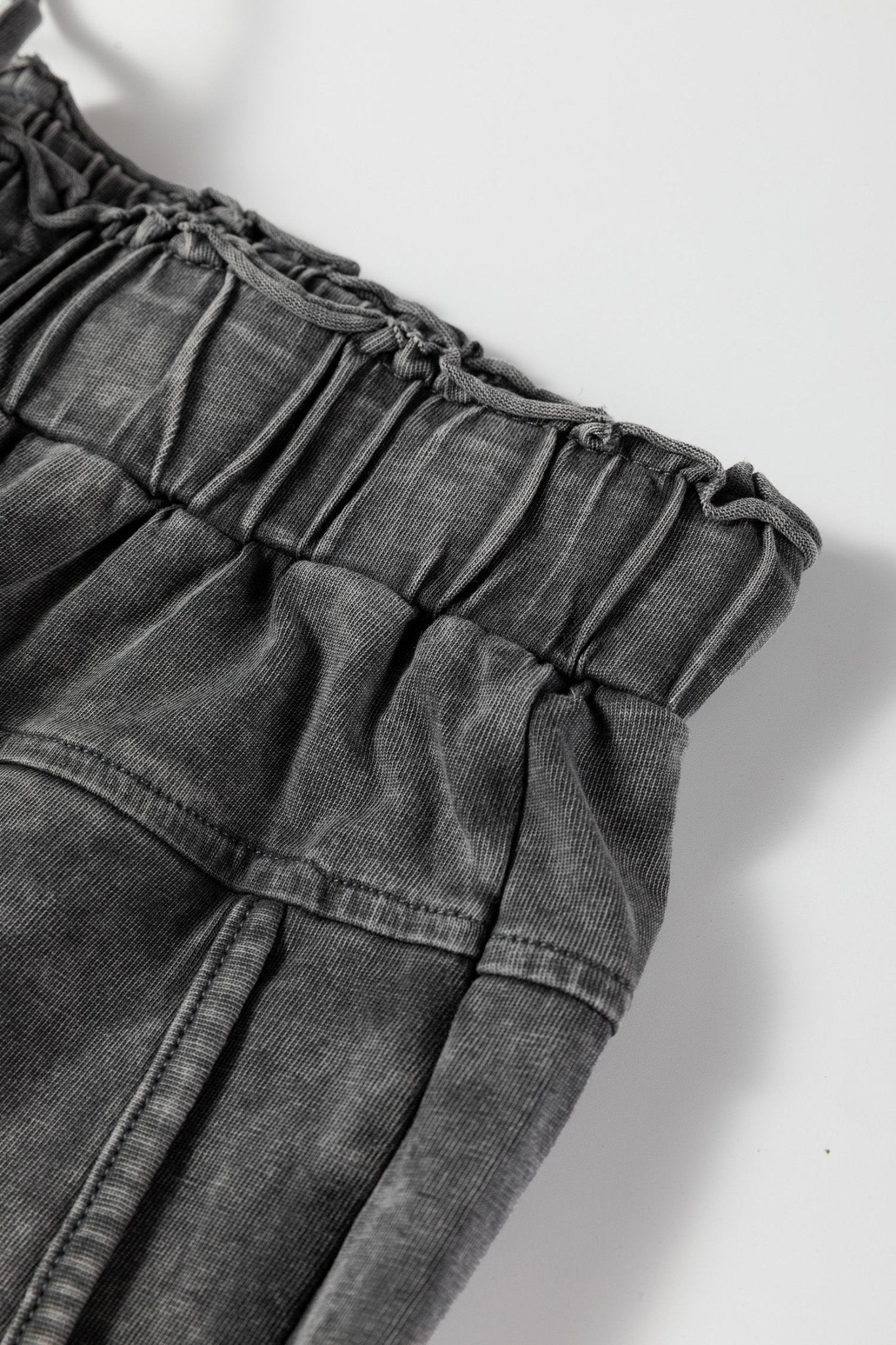 Mineral Wash High Waist Raw Hem Pants - Rooted & Reckless Co.