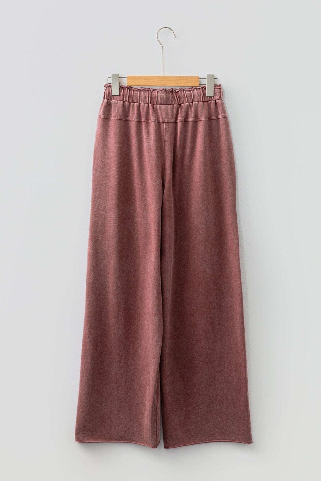Mineral Wash High Waist Raw Hem Pants - Rooted & Reckless Co.