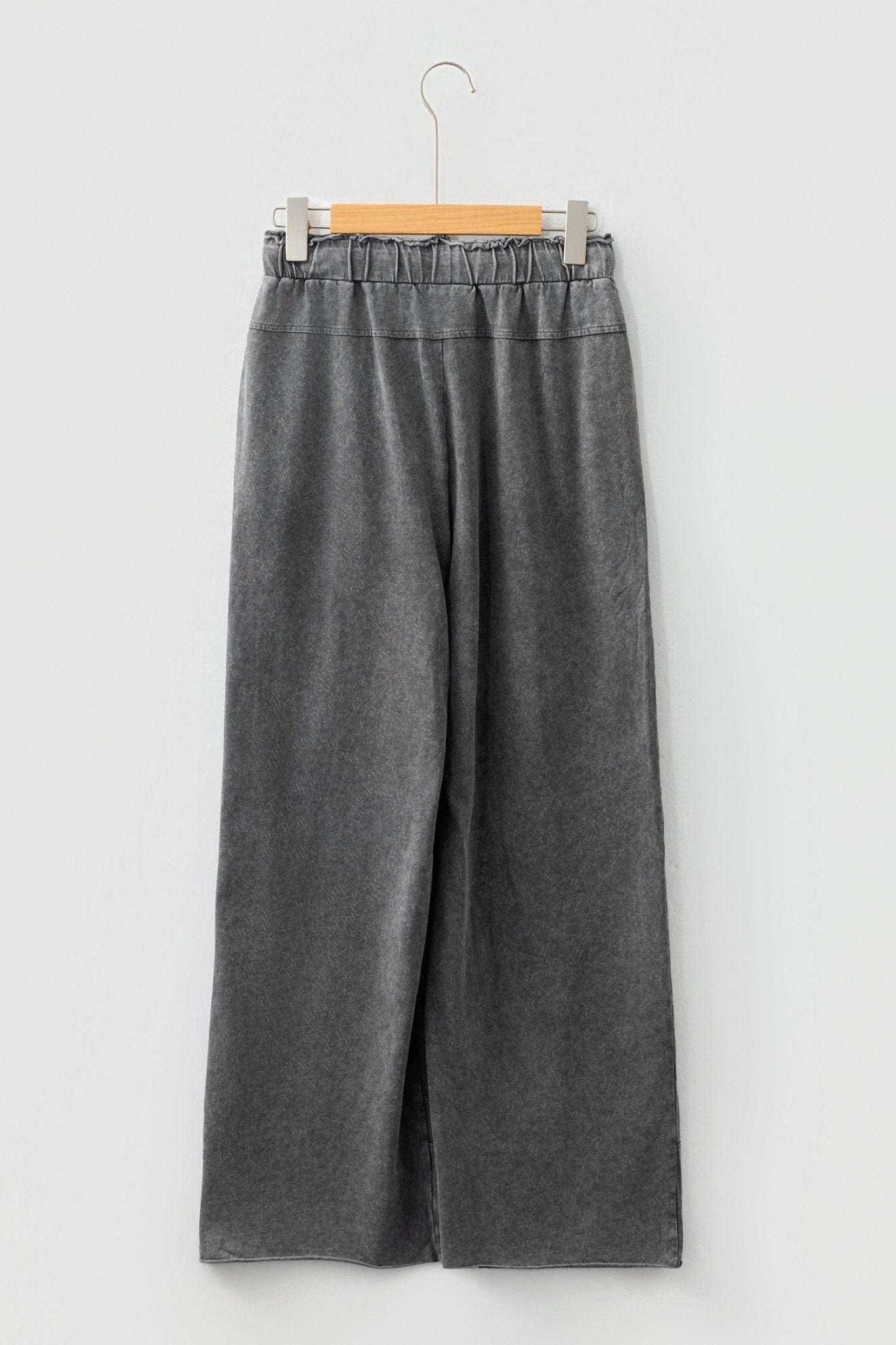 Mineral Wash High Waist Raw Hem Pants - Rooted & Reckless Co.
