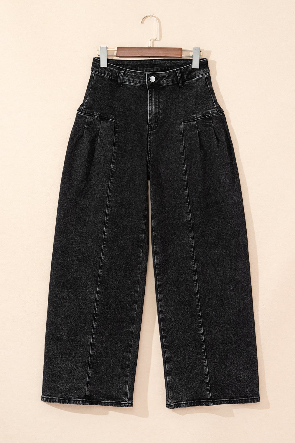 Mineral Wash Pleated Wide Leg Denim Pants - Rooted & Reckless Co.