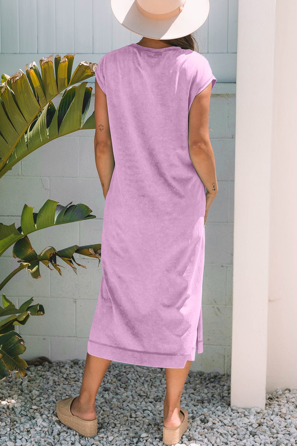 Mineral Wash Pocketed T-shirt Maxi Dress - Rooted & Reckless Co.