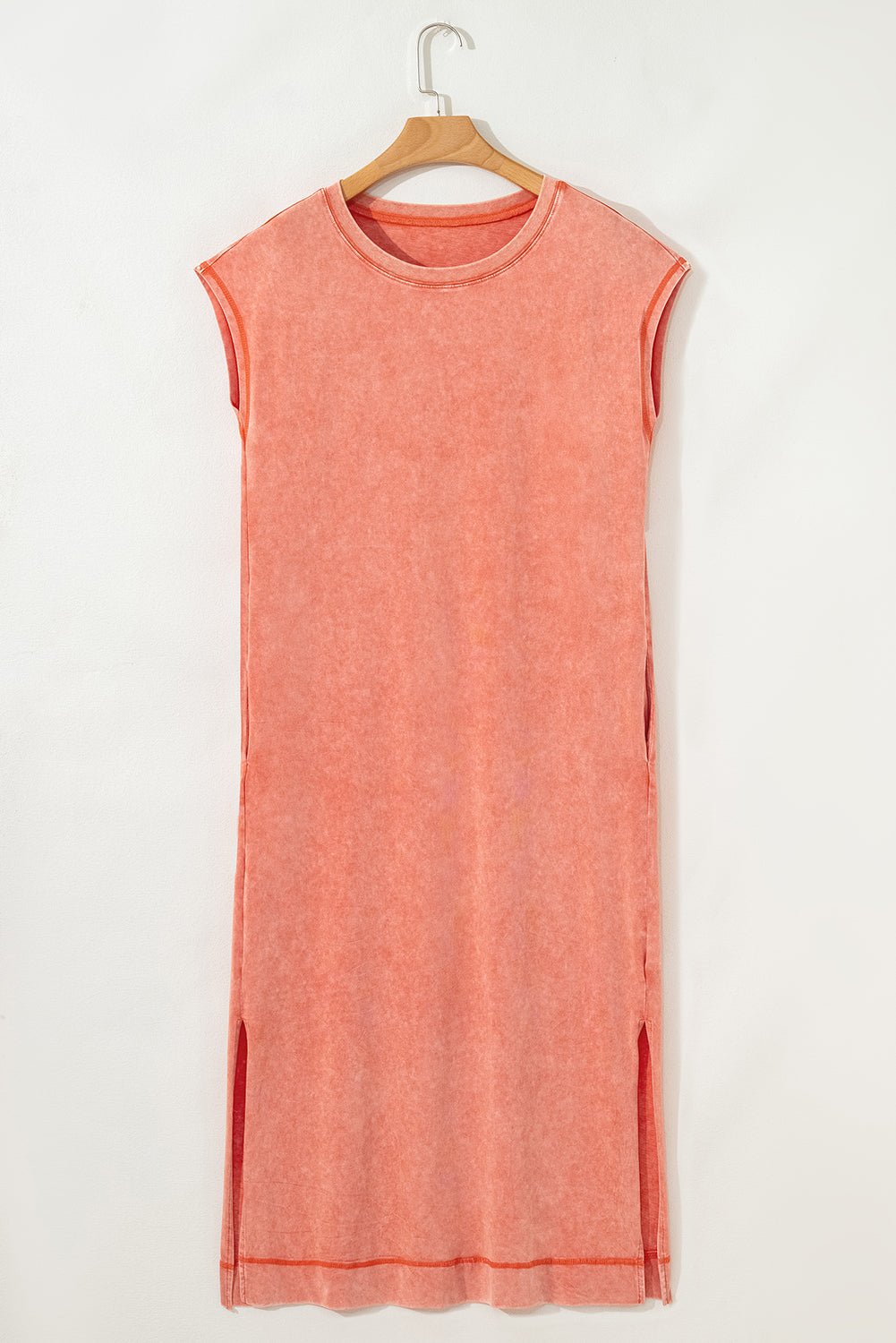 Mineral Wash Pocketed T-shirt Maxi Dress - Rooted & Reckless Co.