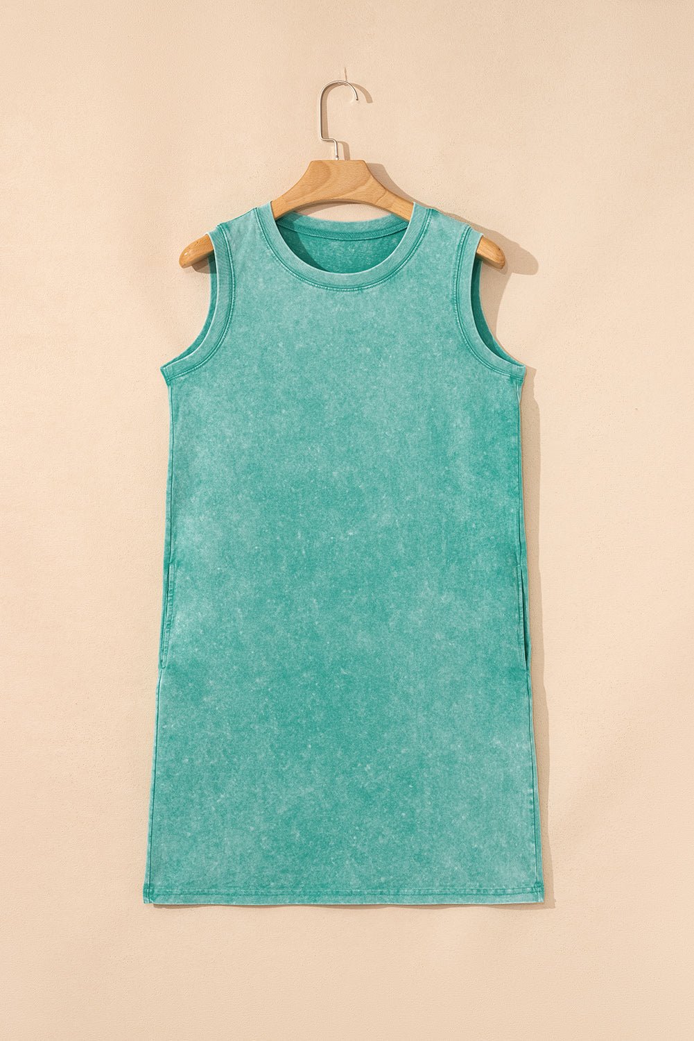 Mineral Wash Pocketed Tank Mini Dress - Rooted & Reckless Co.