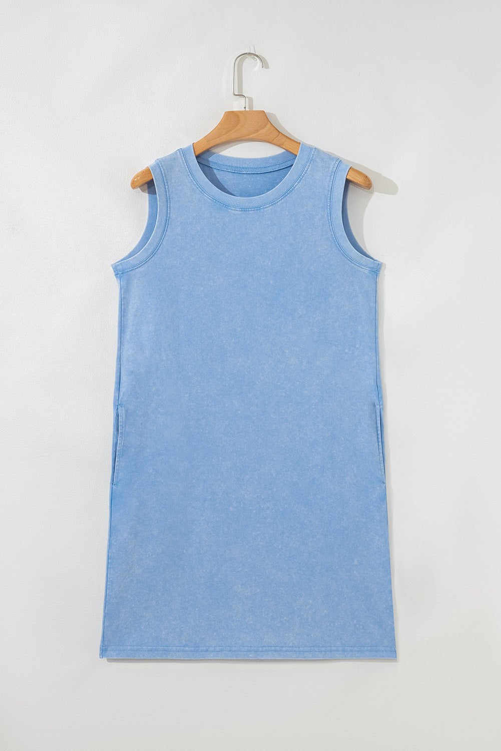 Mineral Wash Pocketed Tank Mini Dress - Rooted & Reckless Co.