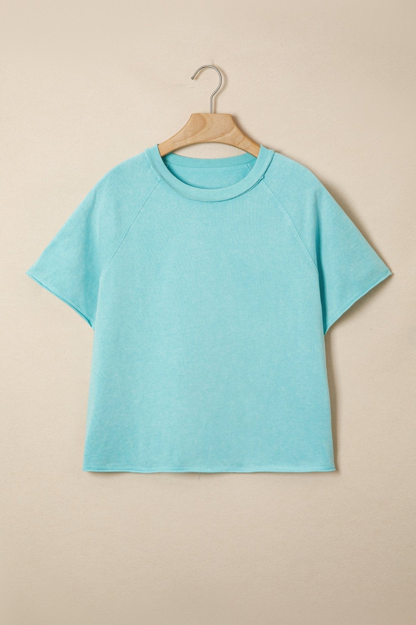 Mineral Wash Raglan Sleeve Boxy Cropped Tee - Rooted & Reckless Co.
