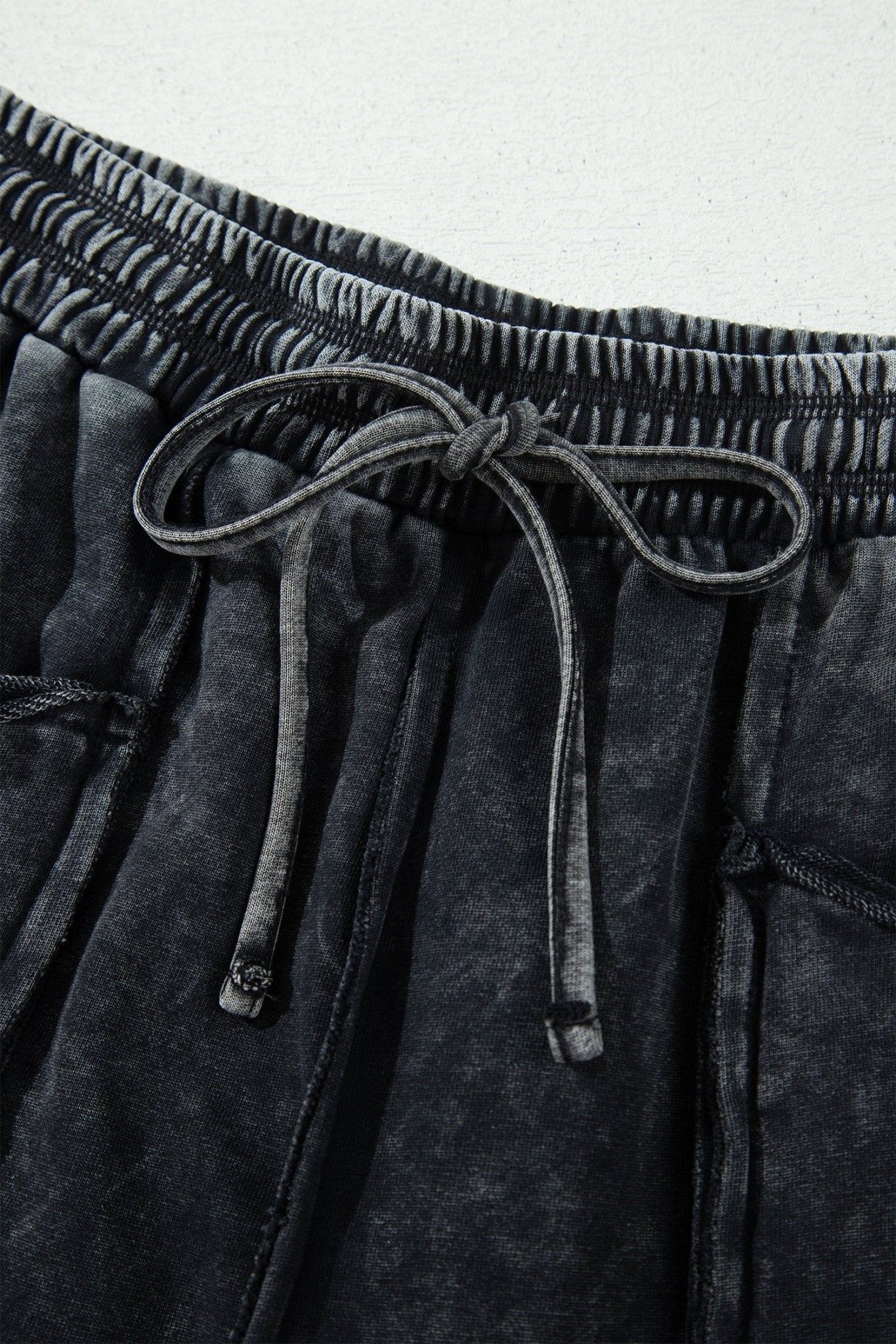 Mineral Wash Raw Seam Drawstring Waist Barrel Pants - Rooted & Reckless Co.