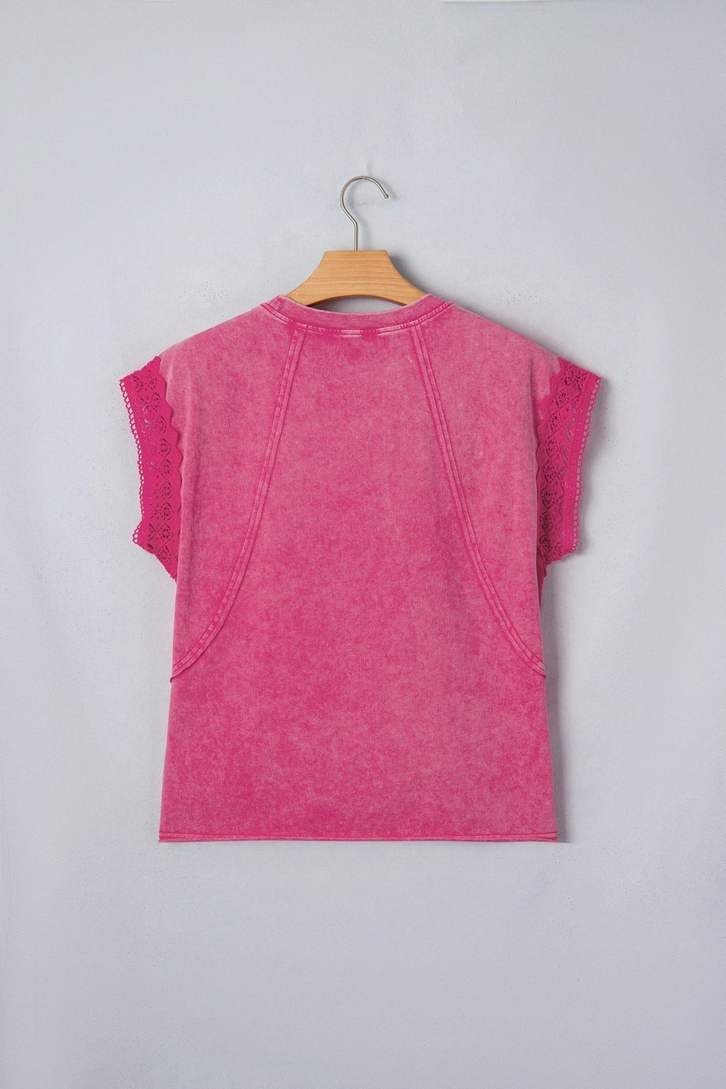 Mineral Wash Raw Seam Lace Cap Sleeve Top - Rooted & Reckless Co.