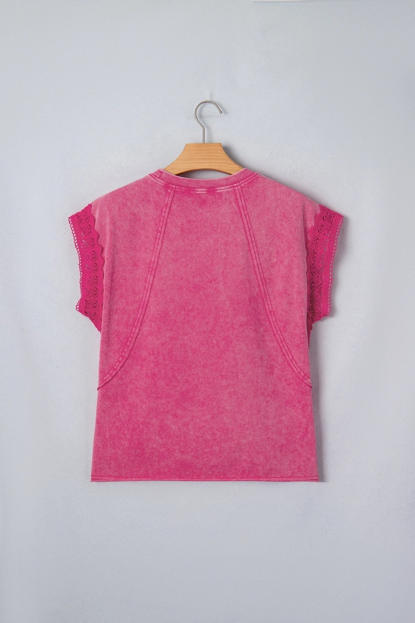 Mineral Wash Raw Seam Lace Cap Sleeve Top - Rooted & Reckless Co.