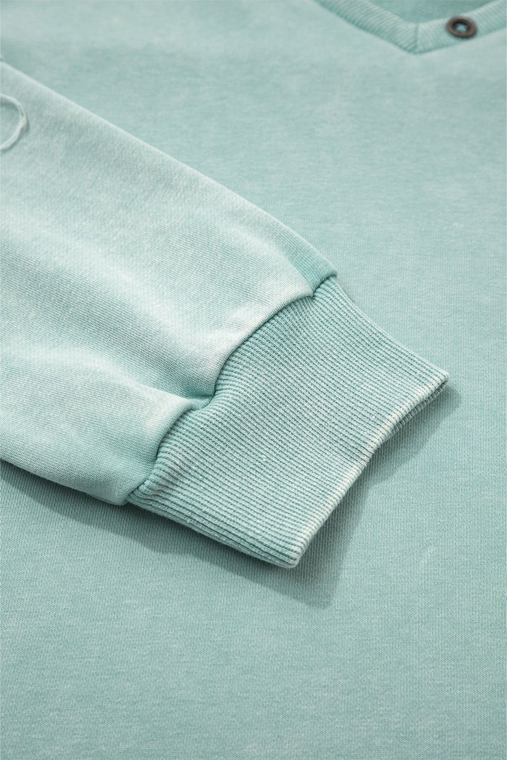 Mineral Wash Reverse Seam Buttoned V-Neck Top - Rooted & Reckless Co.