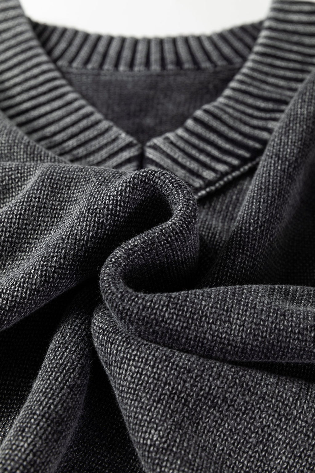 Mineral Wash Reverse Seam V-Neck Drop Shoulder Sweater - Rooted & Reckless Co.