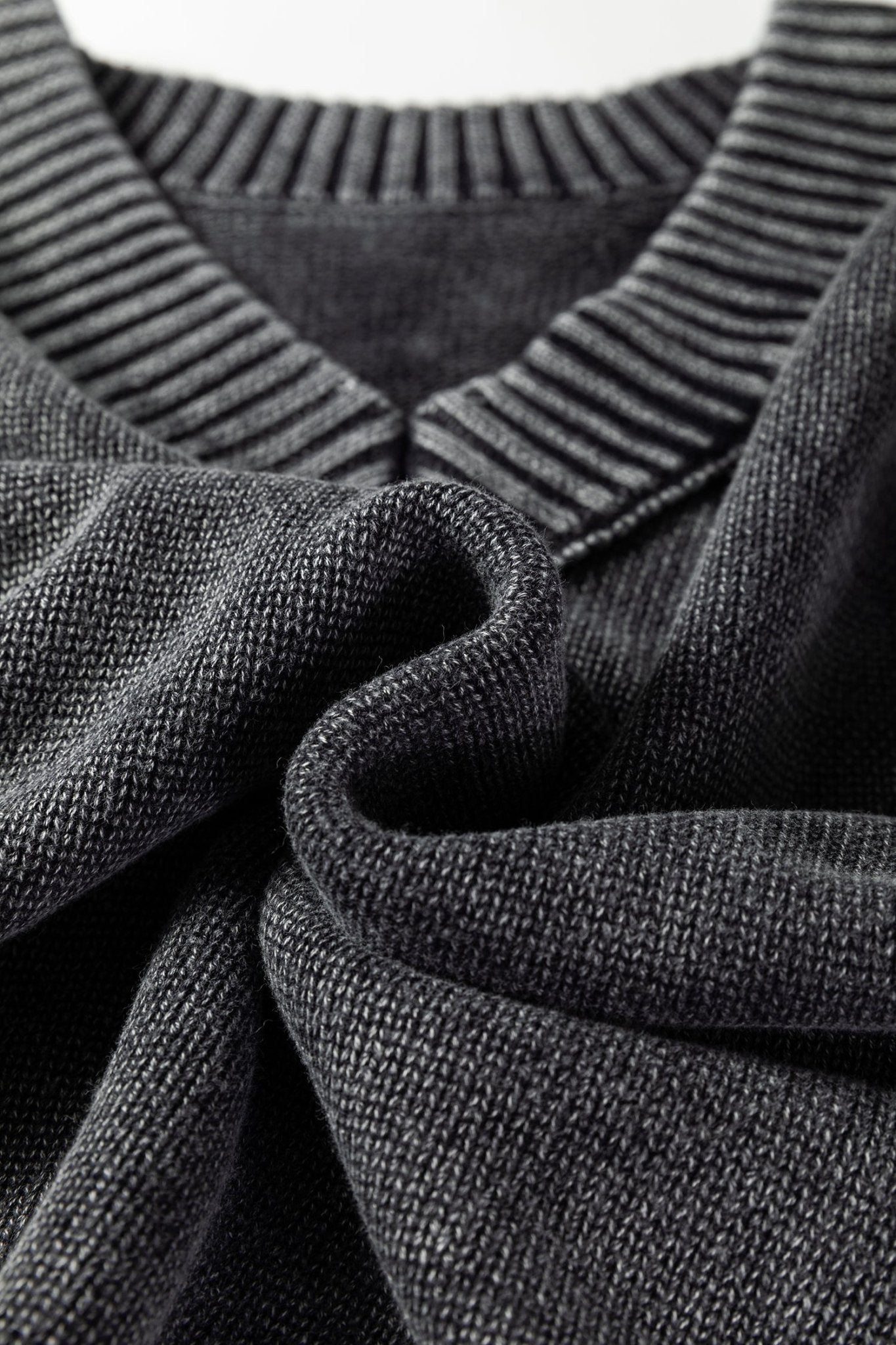 Mineral Wash Reverse Seam V-Neck Drop Shoulder Sweater - Rooted & Reckless Co.