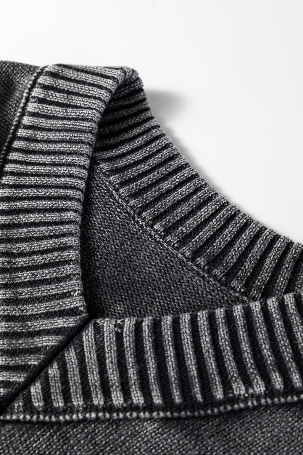 Mineral Wash Reverse Seam V-Neck Drop Shoulder Sweater - Rooted & Reckless Co.