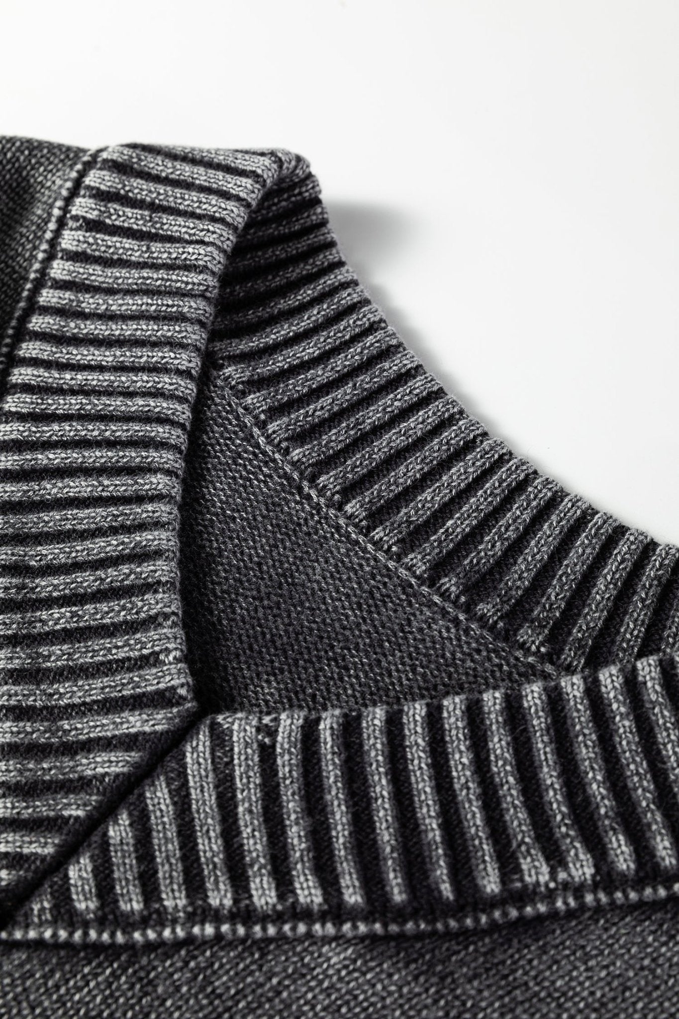 Mineral Wash Reverse Seam V-Neck Drop Shoulder Sweater - Rooted & Reckless Co.