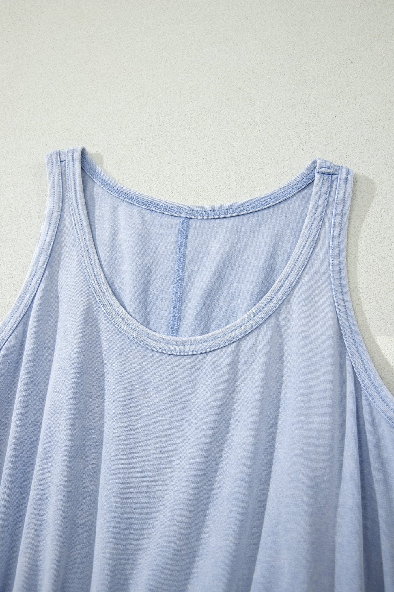 Mineral Wash Scoop Neck Elastic Waist Mini Dress - Rooted & Reckless Co.