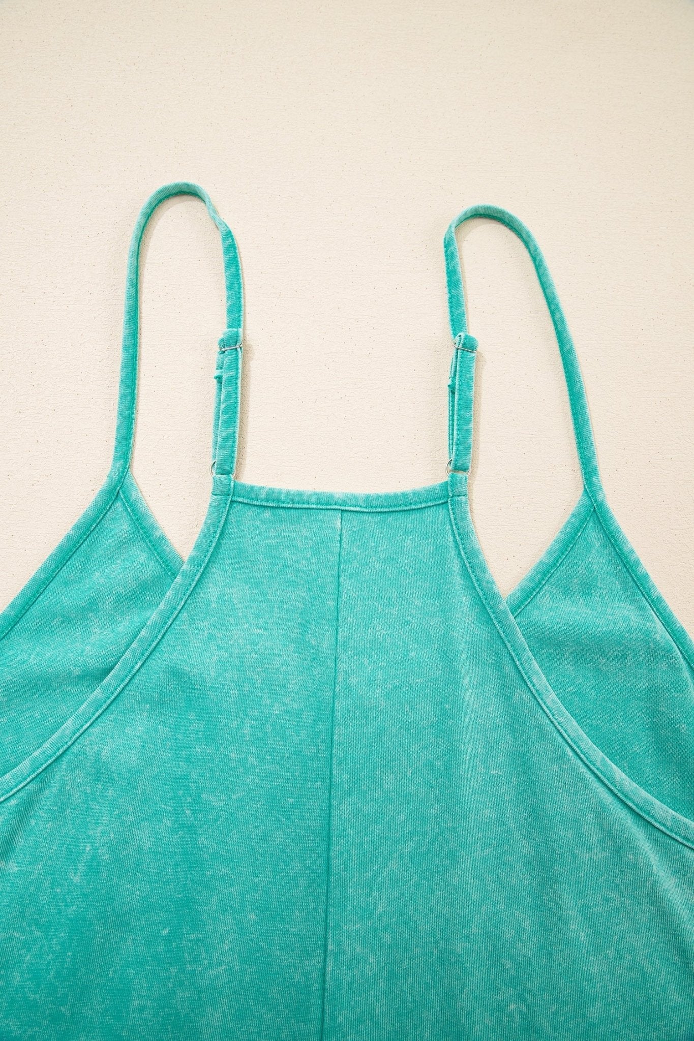 Mineral Wash Spaghetti Strap Pocketed Romper - Rooted & Reckless Co.