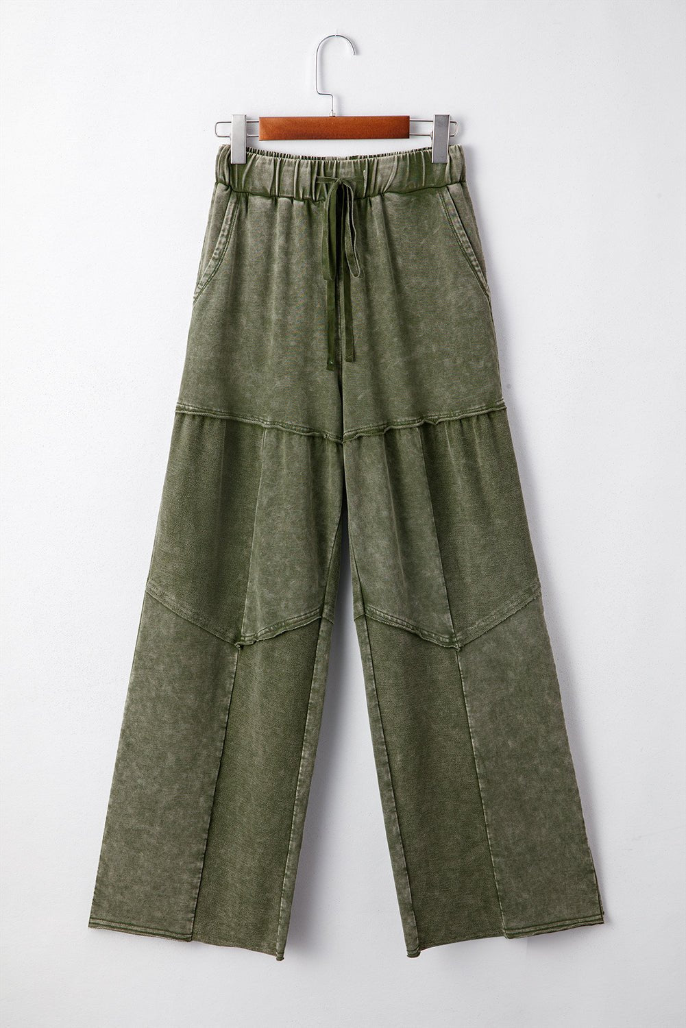 Mineral Wash Tiered Drawstring Wide Leg Pants - Rooted & Reckless Co.