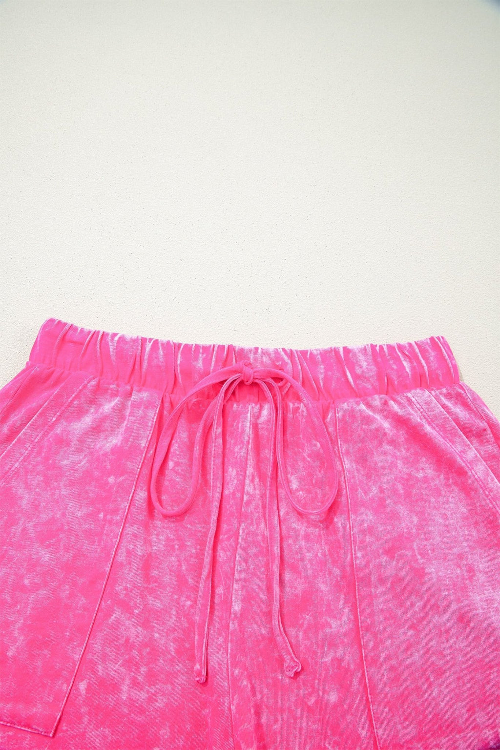 Mineral Wash Top & Drawstring Shorts Set - Rooted & Reckless Co.