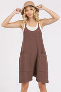 Mittoshop Scoop Neck Spaghetti Strap Overalls with Pockets - Rooted & Reckless Co.