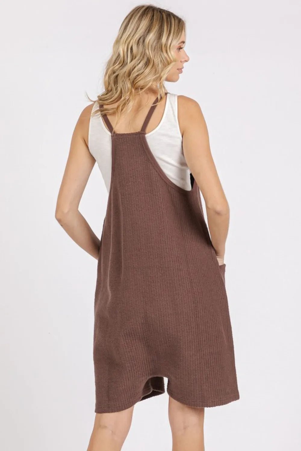 Mittoshop Scoop Neck Spaghetti Strap Overalls with Pockets - Rooted & Reckless Co.