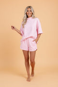 Mock Neck Exposed Seam Tunic Top & Shorts Set - Rooted & Reckless Co.