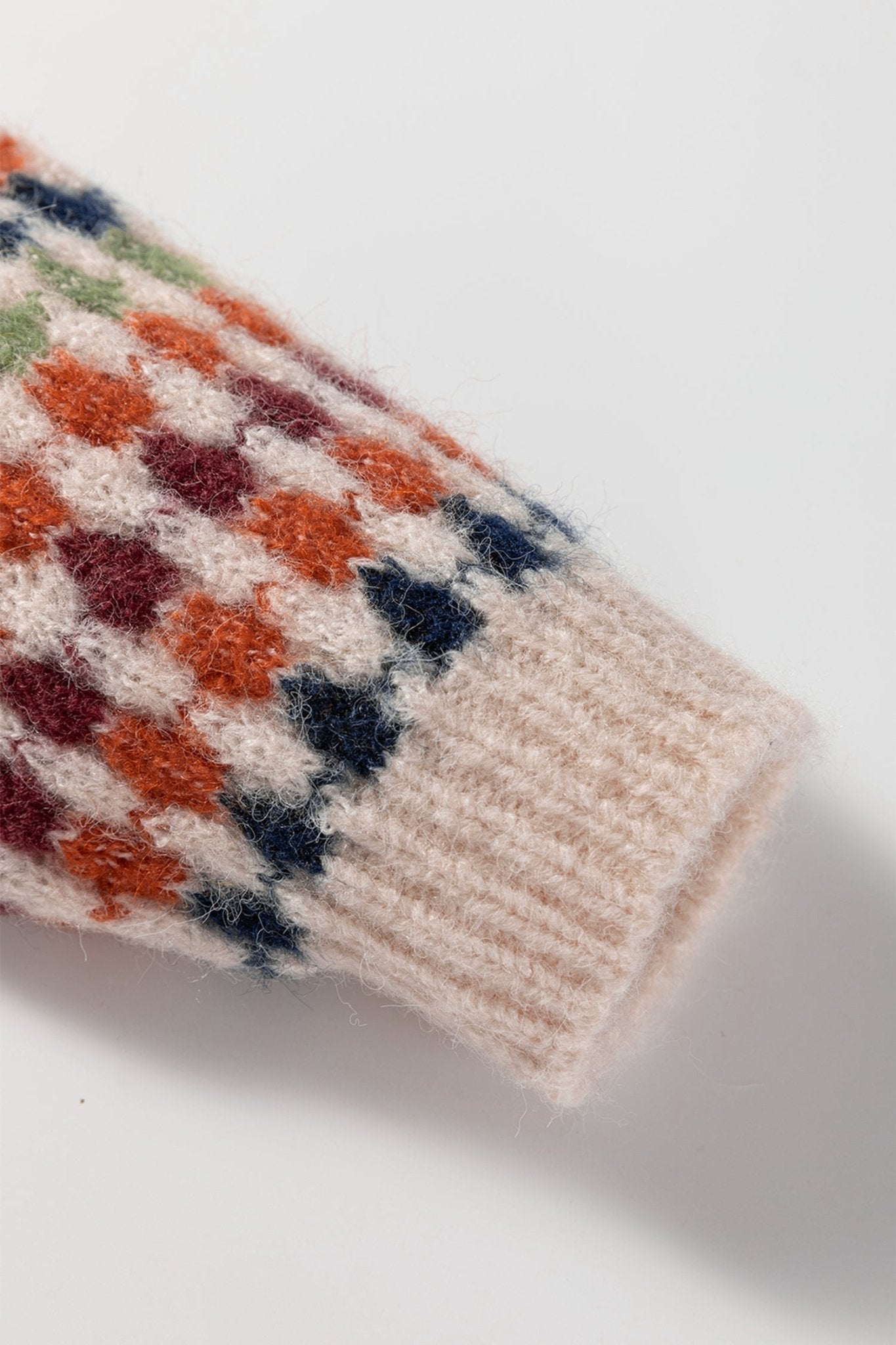 Multicolour Dotty Striped Pattern Knit Drop Shoulder Sweater - Rooted & Reckless Co.