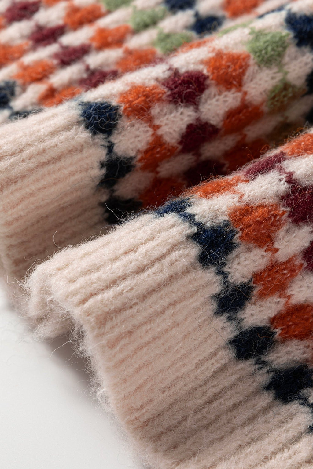 Multicolour Dotty Striped Pattern Knit Drop Shoulder Sweater - Rooted & Reckless Co.