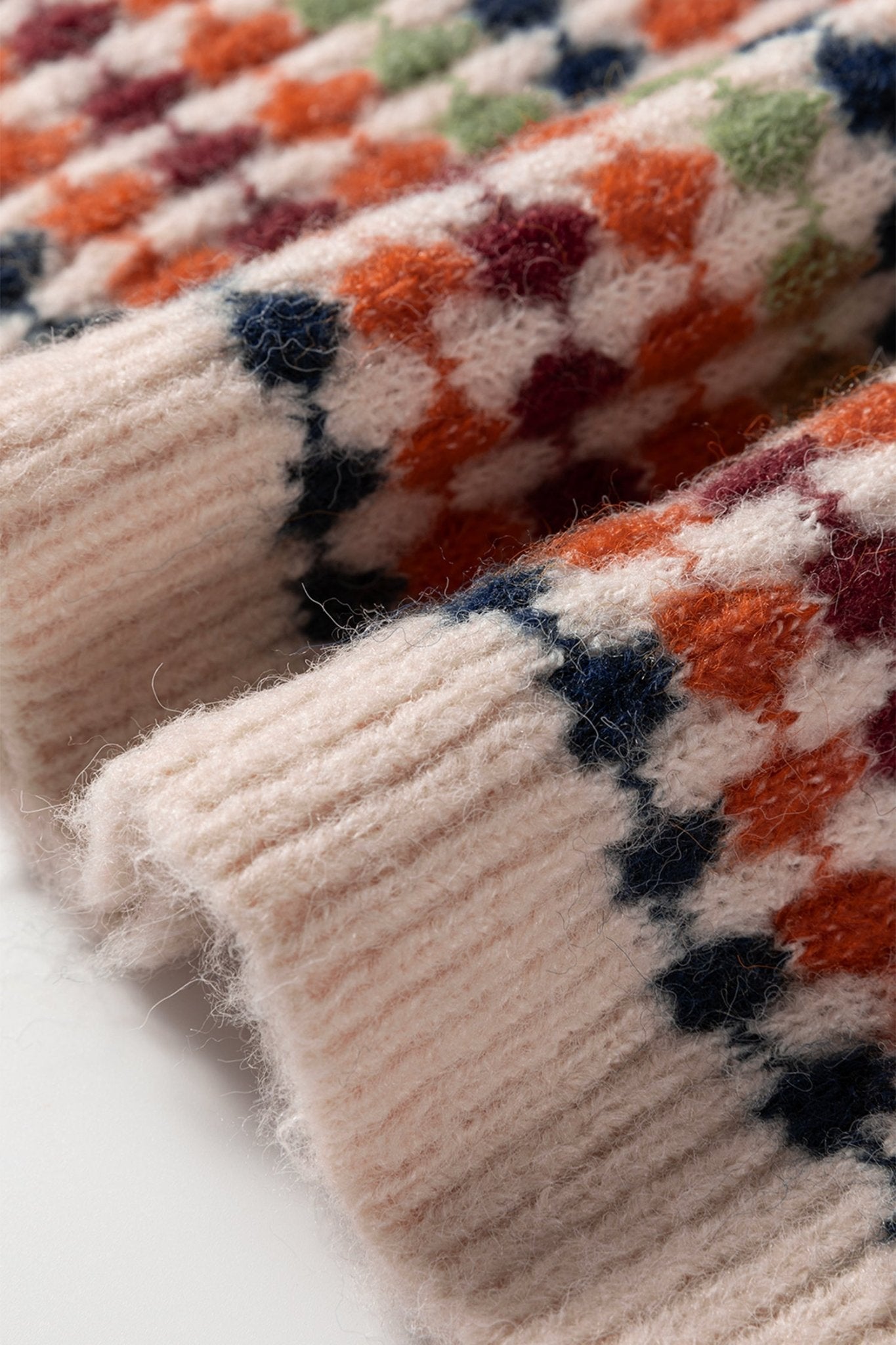 Multicolour Dotty Striped Pattern Knit Drop Shoulder Sweater - Rooted & Reckless Co.