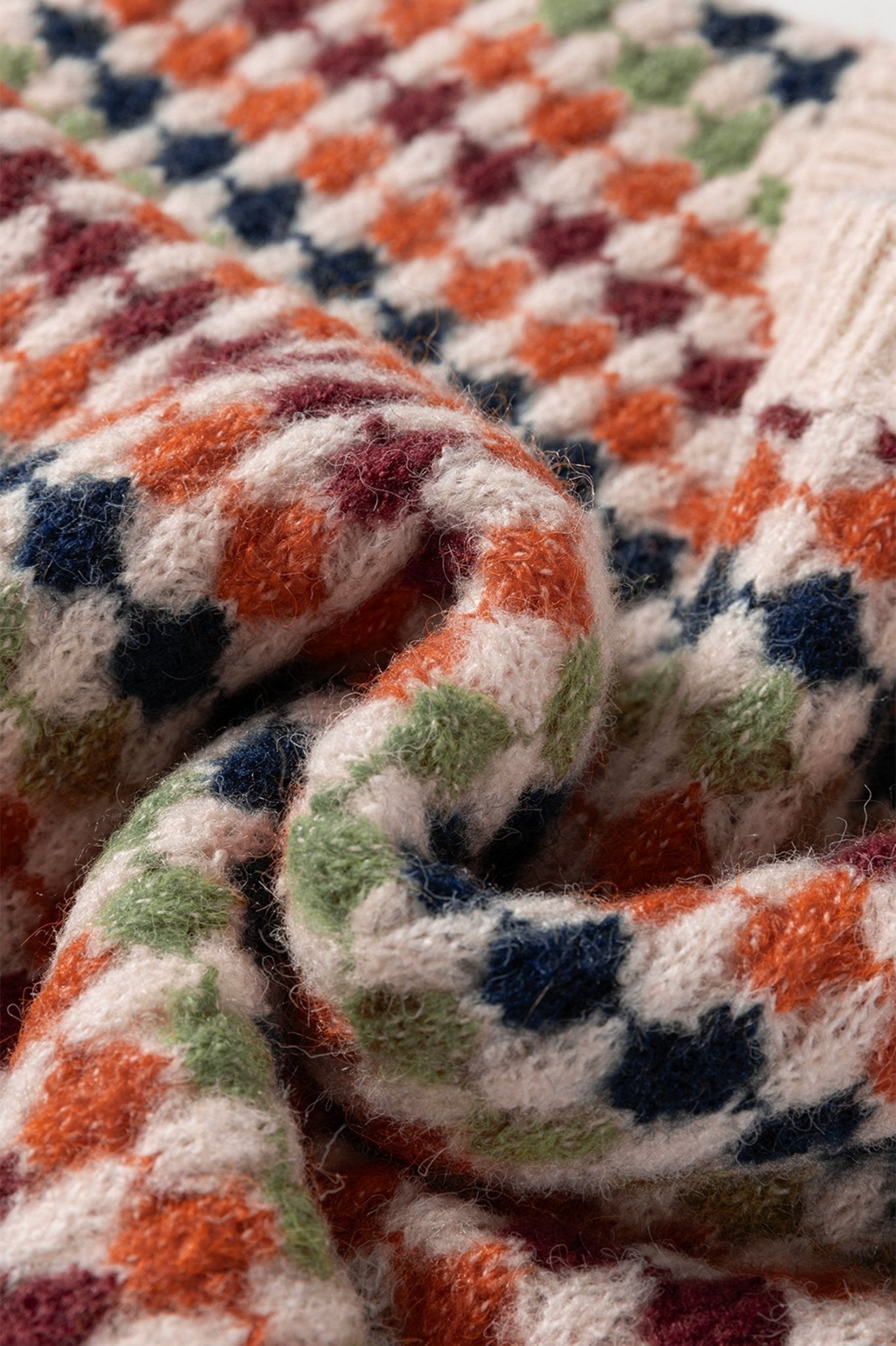 Multicolour Dotty Striped Pattern Knit Drop Shoulder Sweater - Rooted & Reckless Co.