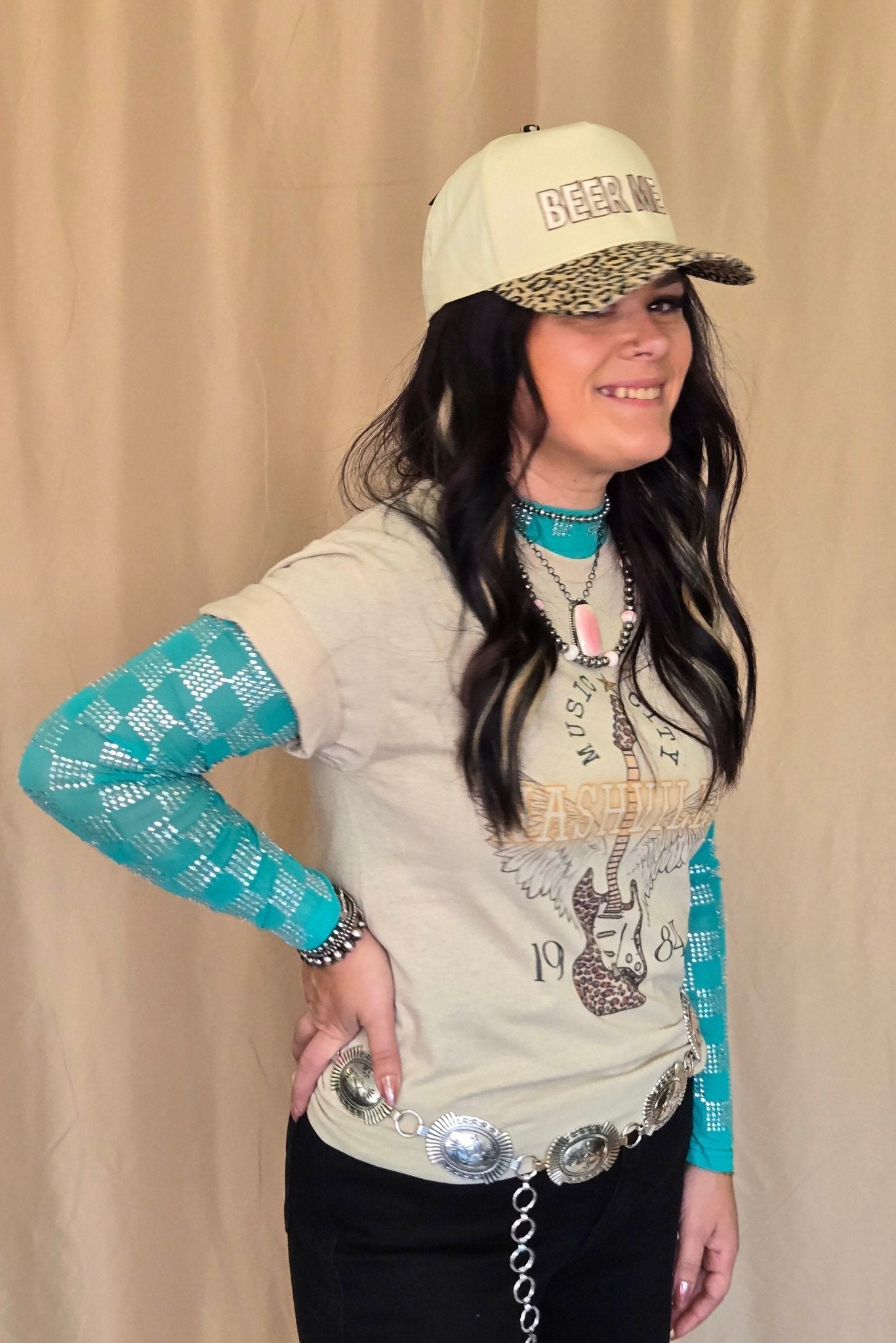 "Nashville" Western Graphic Tee — Ash Grey Jerzees Music City Western Statement - Rooted & Reckless Co.