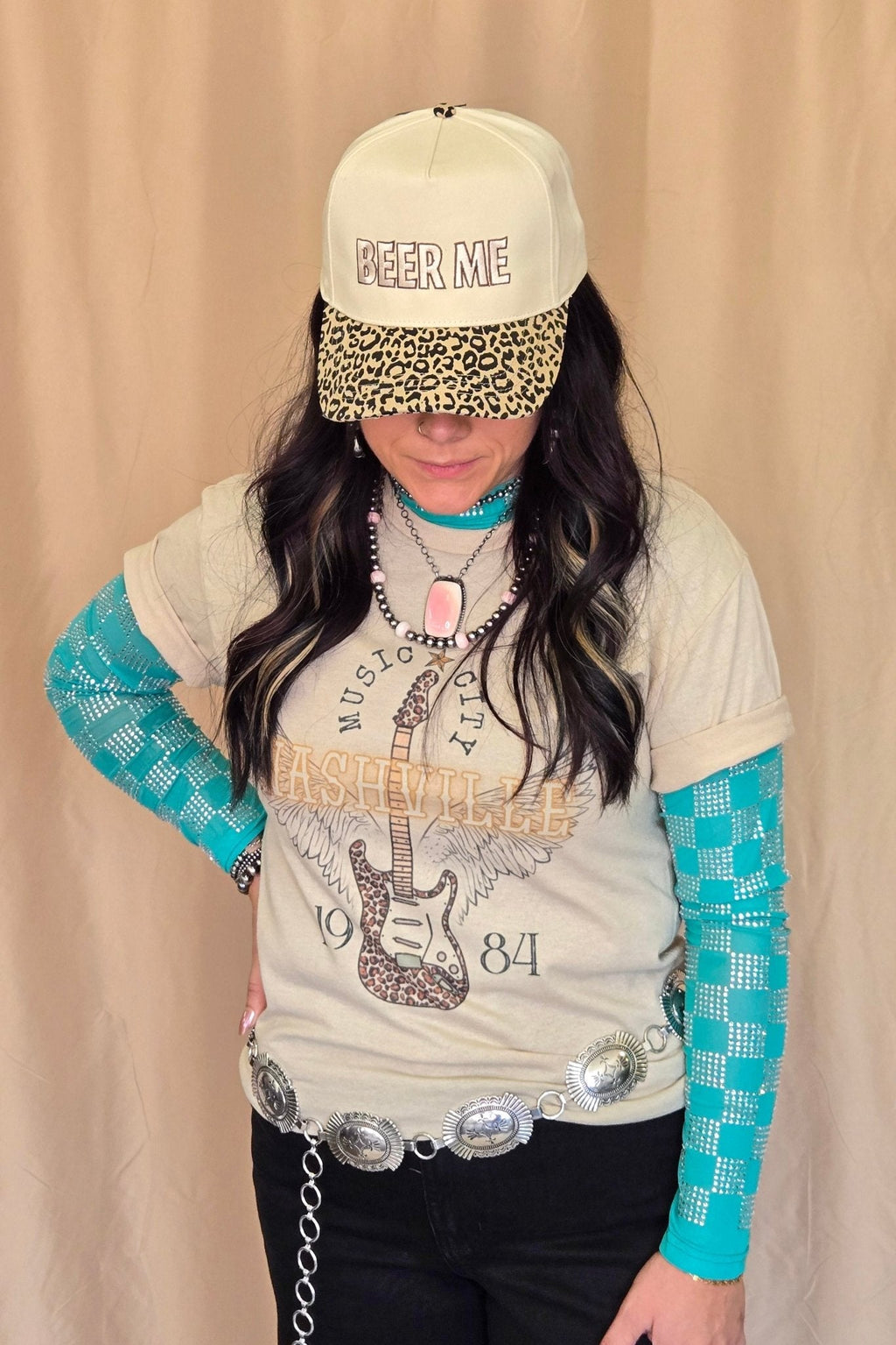 "Nashville" Western Graphic Tee — Ash Grey Jerzees Music City Western Statement - Rooted & Reckless Co.