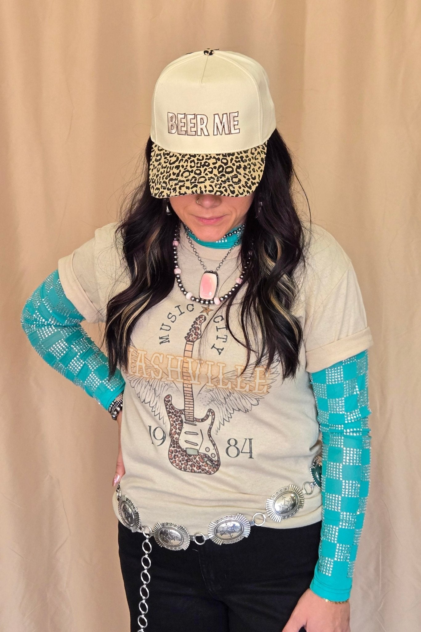 "Nashville" Western Graphic Tee — Ash Grey Jerzees Music City Western Statement - Rooted & Reckless Co.