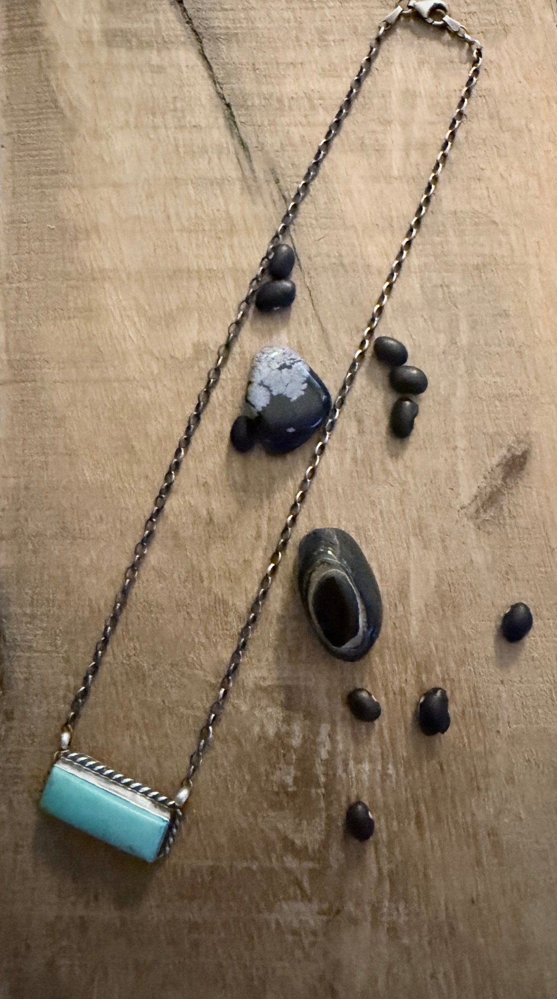 Native Made by C Belone Sterling and Kingman Necklace - Rooted & Reckless Co.