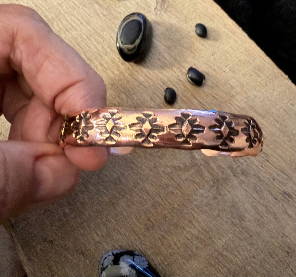 Native Made Copper Cuff Bracelet By Florence Tahe - Rooted & Reckless Co.