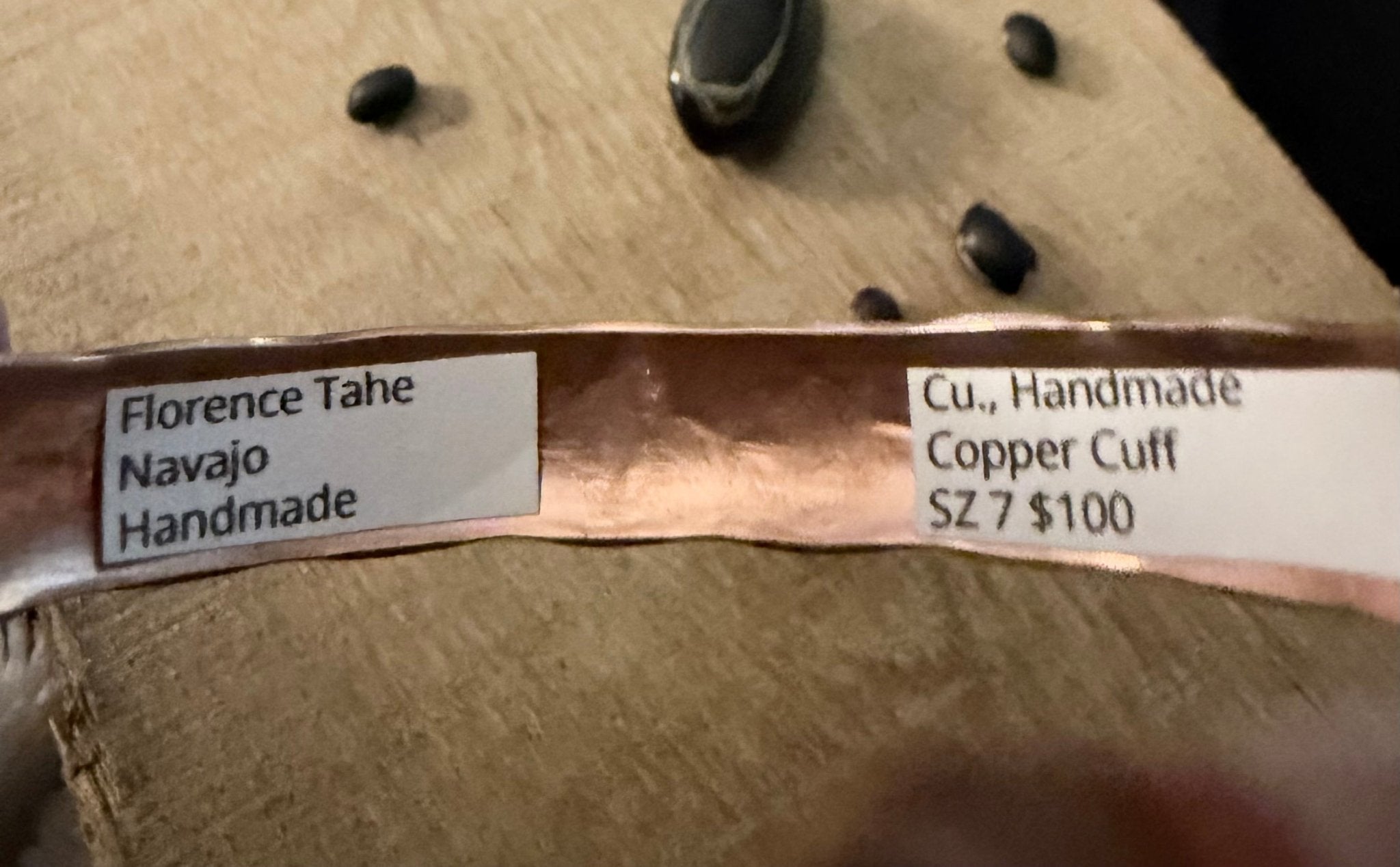 Native Made Copper Cuff Bracelet By Florence Tahe - Rooted & Reckless Co.